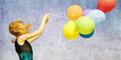 girl with balloons