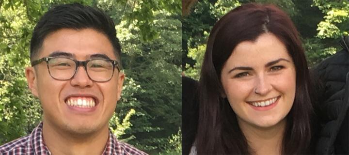 PhD students Alex Morgan and Aine O'Toole.