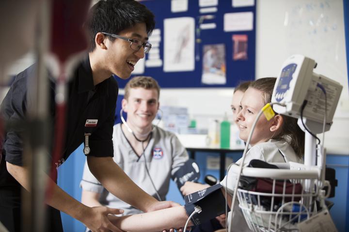 Nursing students with their lecturer at the University