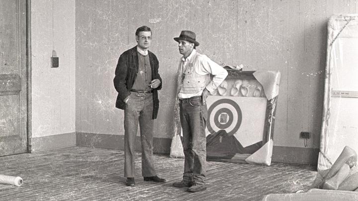 Joseph Beuys and Jürgen Harten in an ECA studio