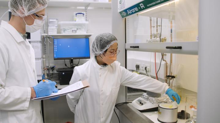 Scientists work at the Baillie Gifford Pandemic Science Hub