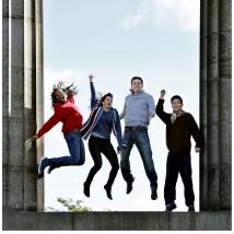 Students leaping