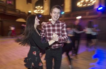 Students dancing at the Edinburgh Gaelic Festival cèilidh 2019