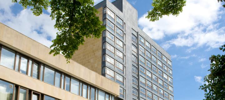 David Hume tower on a sunny day