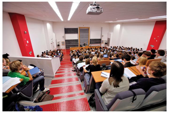 Students in a lecture theatre
