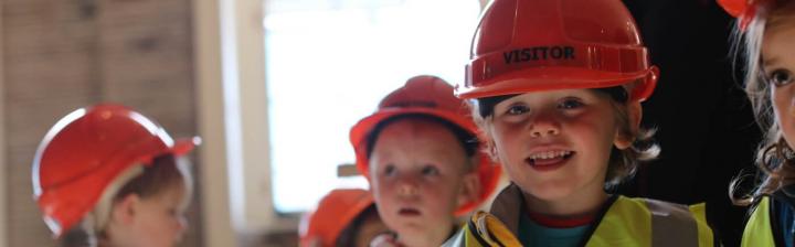 Children watch time capsule