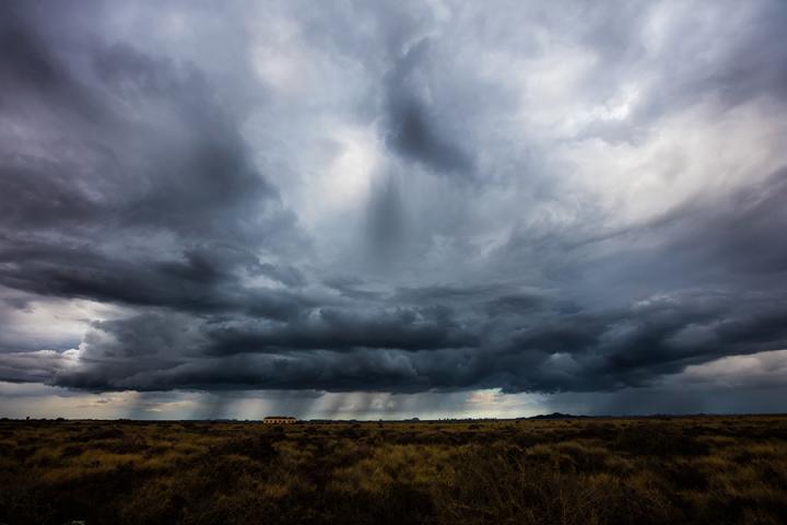 Stormy sky over field
