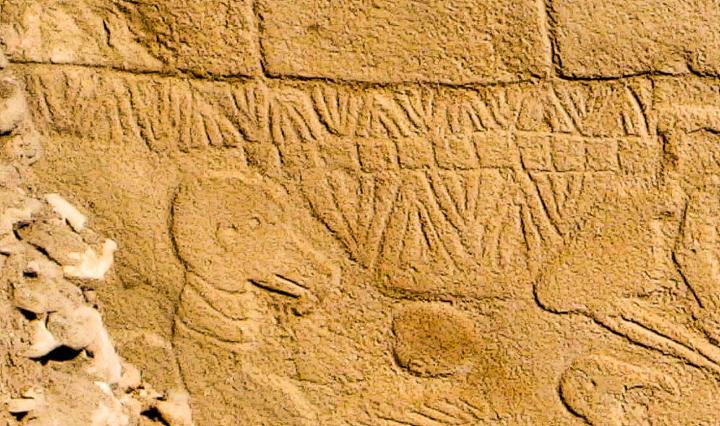 Ancient carvings are clear on a stone pillar at Gobekli Tepe