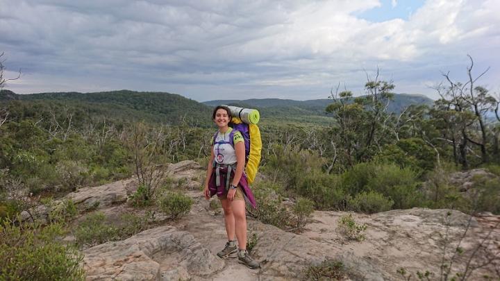 Maria hiking in Australia