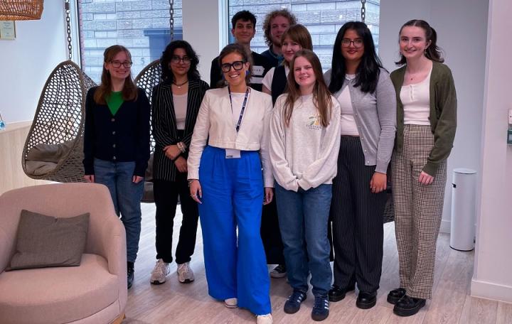 Molly, an alumni hosts for the Insights Programme and her group of London 2024 Insights students