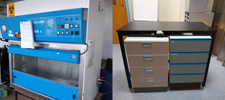Photos of eqipment in the reuse hub