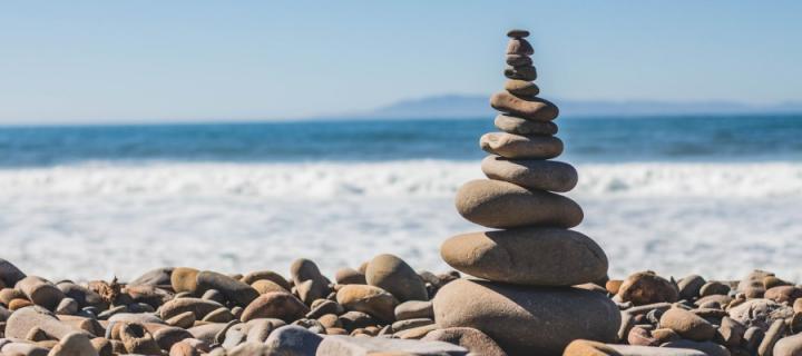 Stone stack by the sea