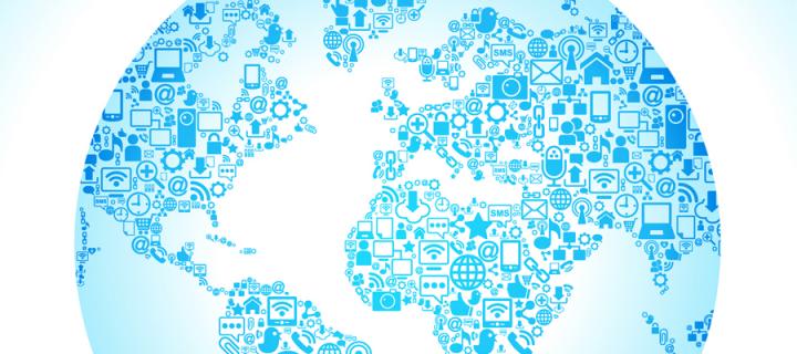 Abstract globe representing technological communication