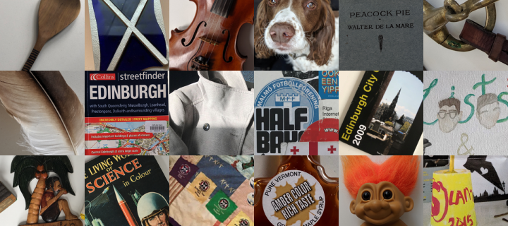 Montage of objects discussed in the Sharing things podcast