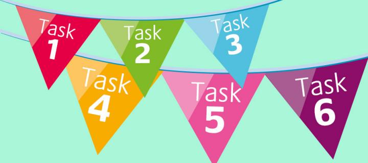 Essential Top 6 Tasks bunting logo