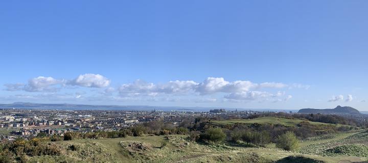 A view of Edinburgh on a sunny day