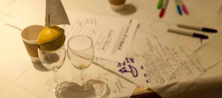 Doodles by audience member at Café des Artistes number 1.