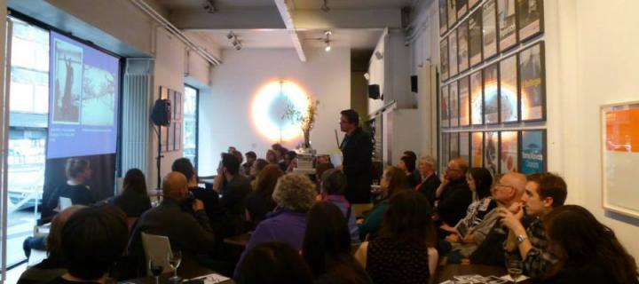 Dr Christian Weikop discussing Anselm Kiefer in Fruitmarket Gallery.