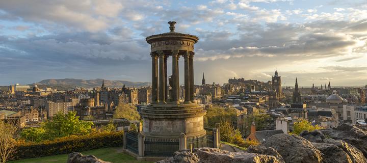 Panorama of Edinburgh city centre from Calton hill