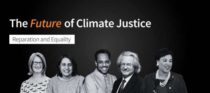 reparation and equality, headshots of speakers on black background