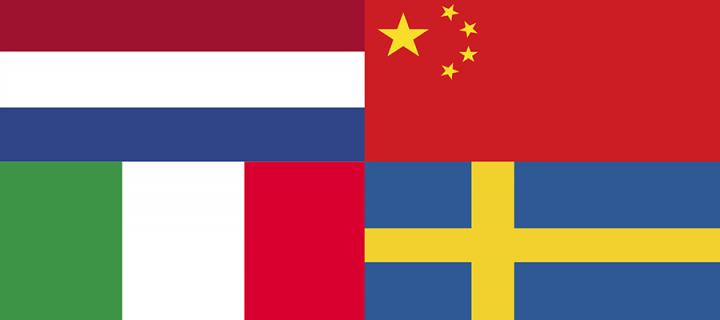 Flags representing origin on selection words