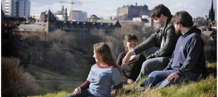 Students near Salisbury Crags