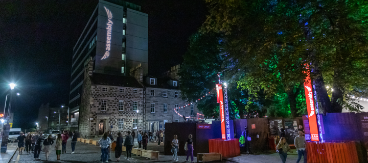 George square during festivals with appleton tower