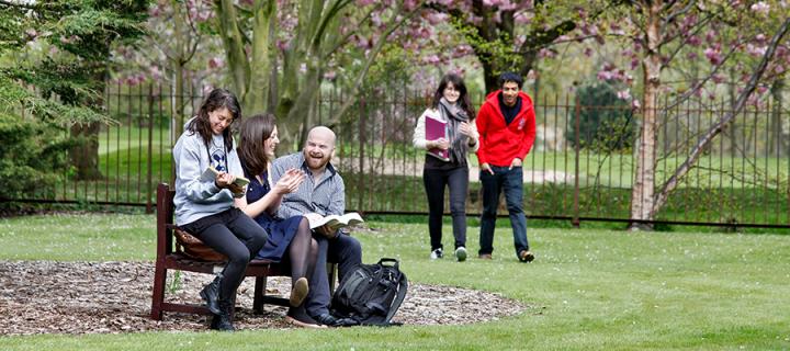 Students in a garden
