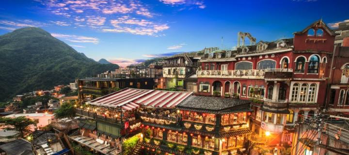 Hillside of houses in Taiwan