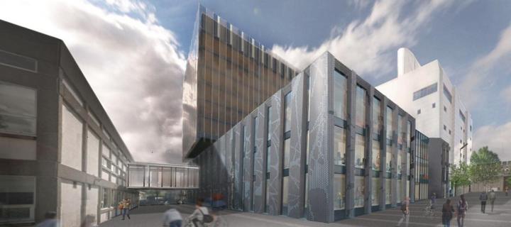 Mock up image of how the bio hive building will look when finished