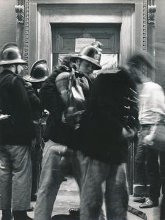Firemen from Edinburgh Fire Station outside Gotthard Graubner’s ‘Mist Room’ (Homage to Turner) in studio C.16 (24 August 1970).