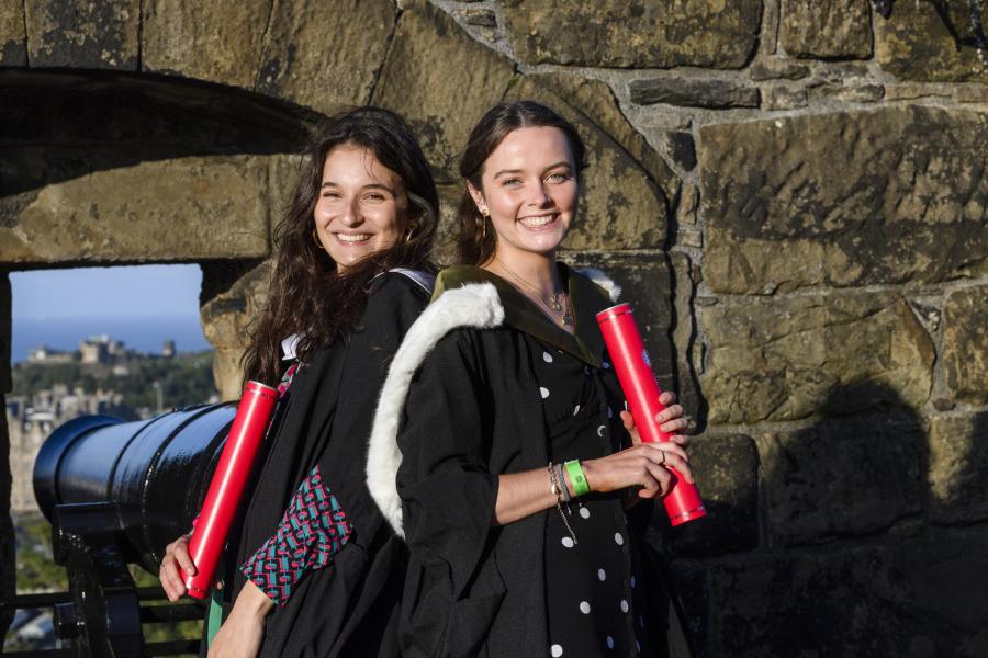 Two happy alumni