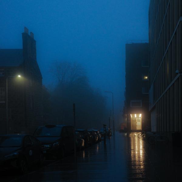 rainy scene of Edinburgh