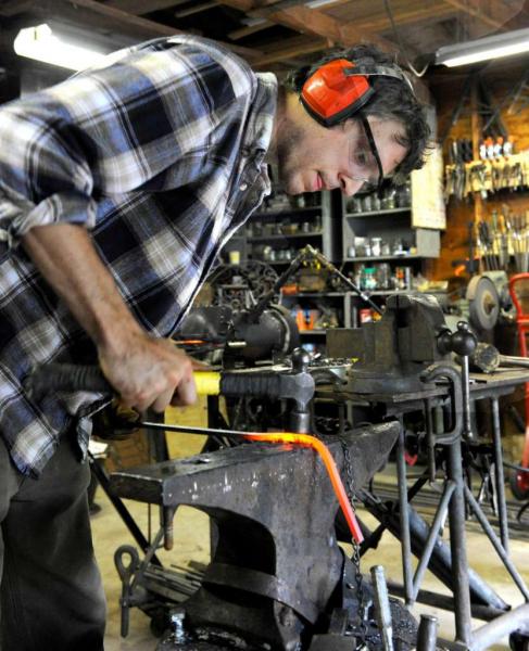 Nick Moreau at his forge