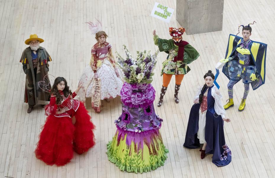 Some of the costumes on show by student designers -L-R (back row) Kirsteen Lyth, Ruth Main, Catherine Elliot, Zoe Murdoch. L-R