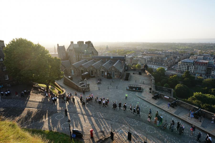 A view of the procession through Edinburgh Castle