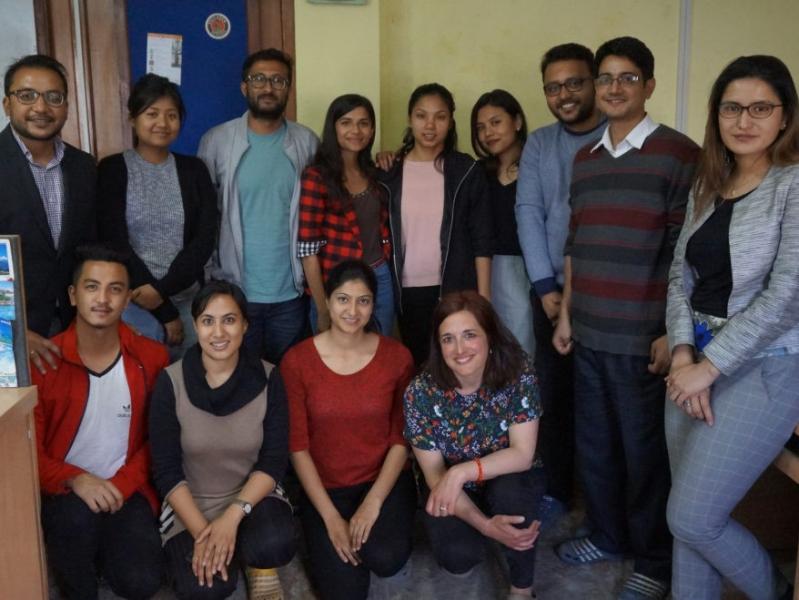 Group photo of the Engage Nepal with Science team