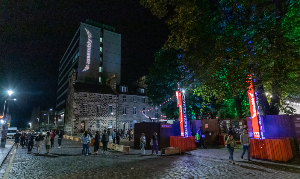 George square during festivals with appleton tower