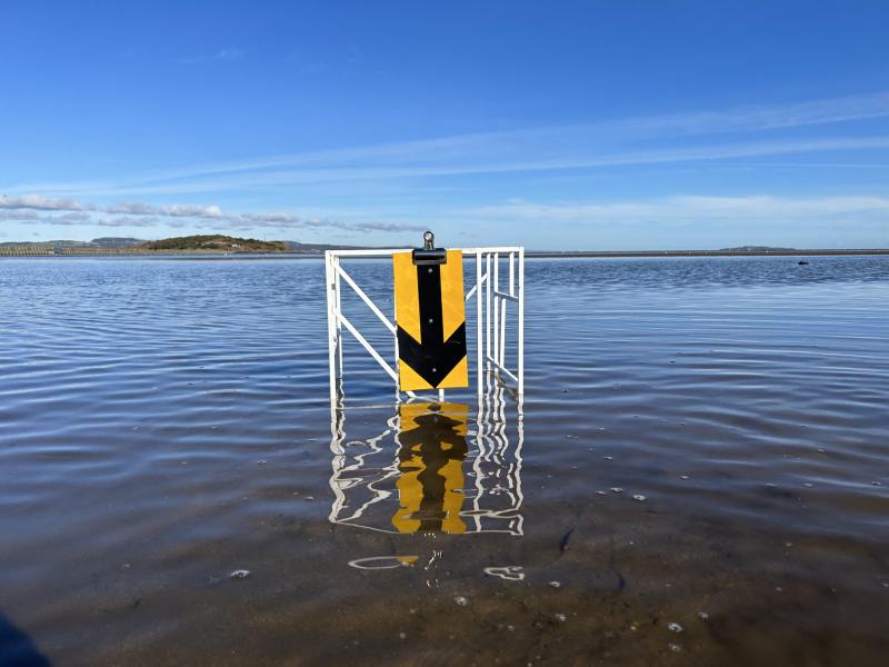 sign on beach