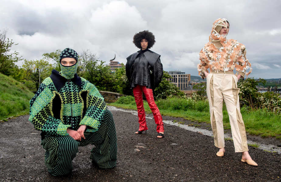 l-r designs by sophie walton, skye bending, yige zhou