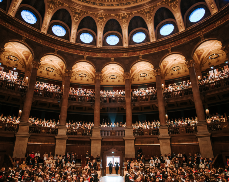 McEwan hall full with graduates and family